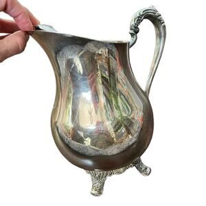 Vintage FB Rogers Silver Co 1883 Plated Pitcher 3707 Footed Ice Lip Serving